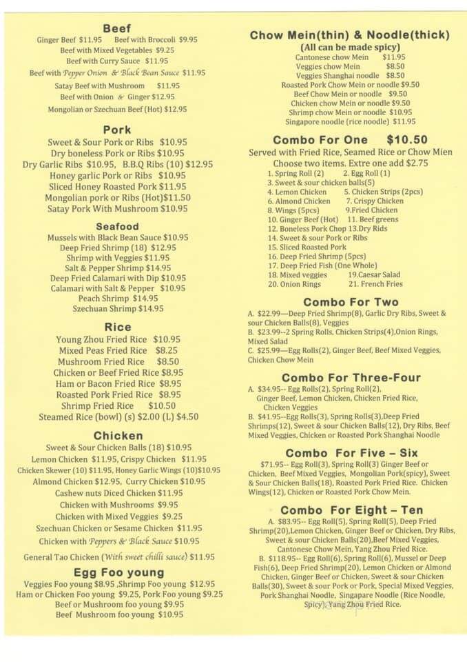 Andy's Family Restaurant - Assiniboia, SK menu_pic