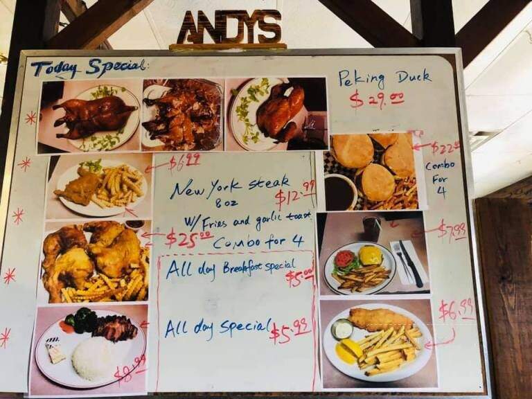 Andy's Family Restaurant - Assiniboia, SK menu_pic