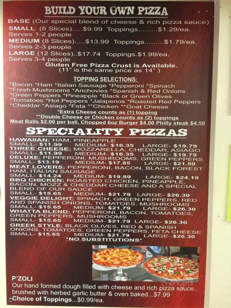 Whatta Pizza - Parry Sound District, ON menu_pic