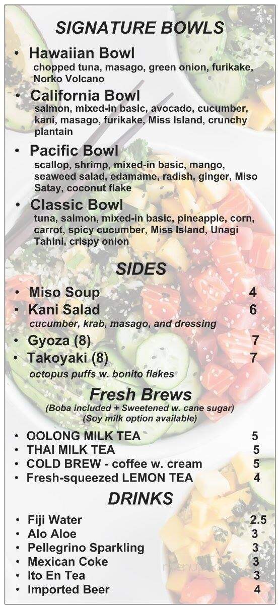 PokeBowl Cafe - Fort Myers, FL menu_pic