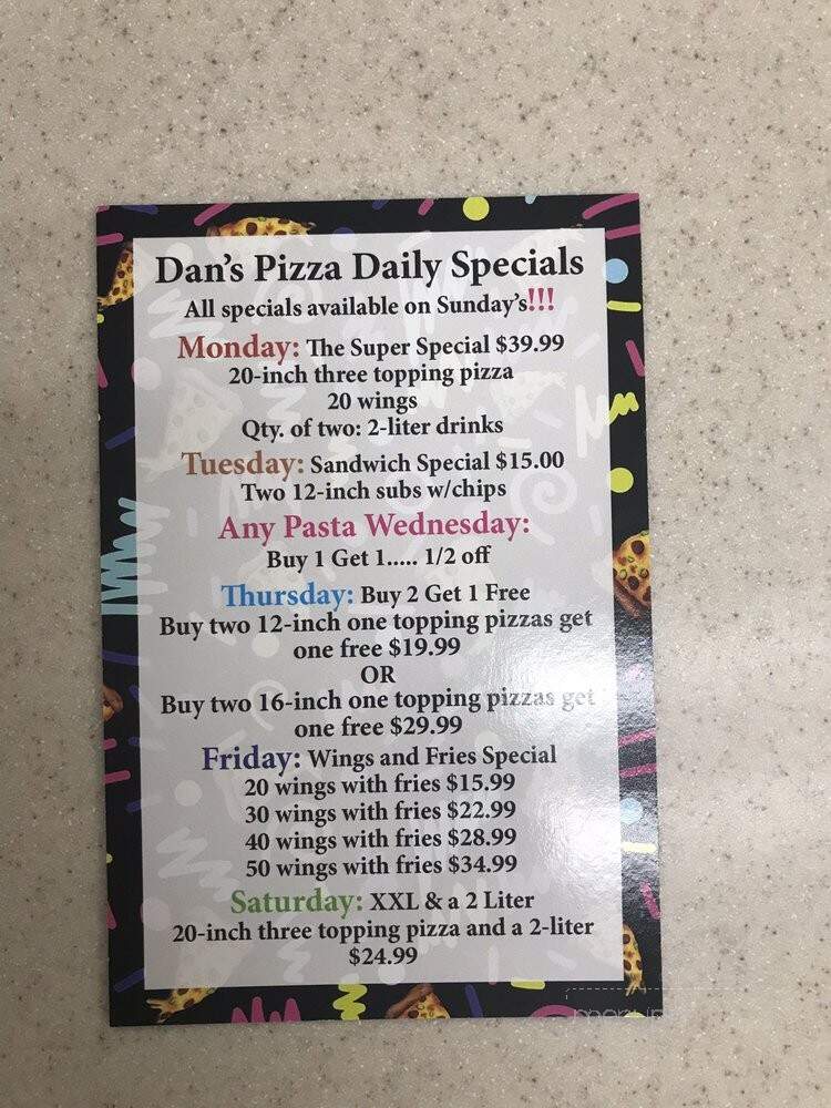 Dan's Pizza In The Mont - Houston, TX menu_pic