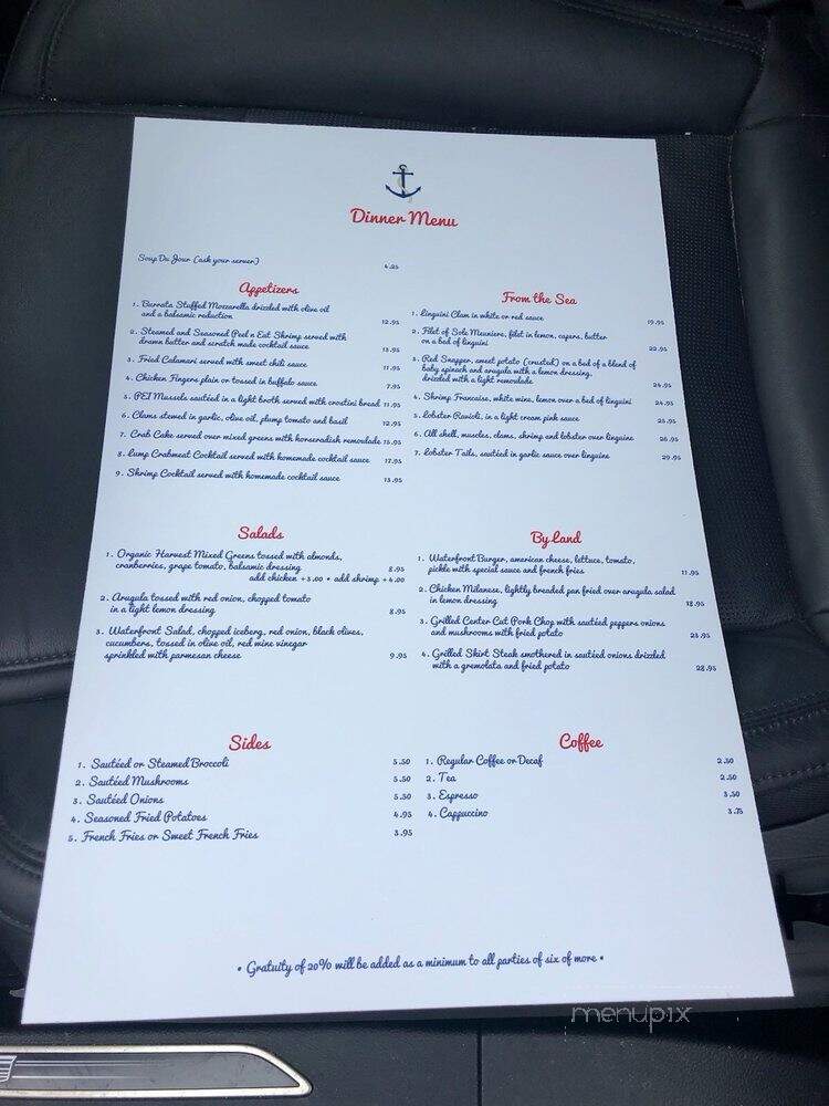 Waterfront Grill - Seaside Heights, NJ menu_pic