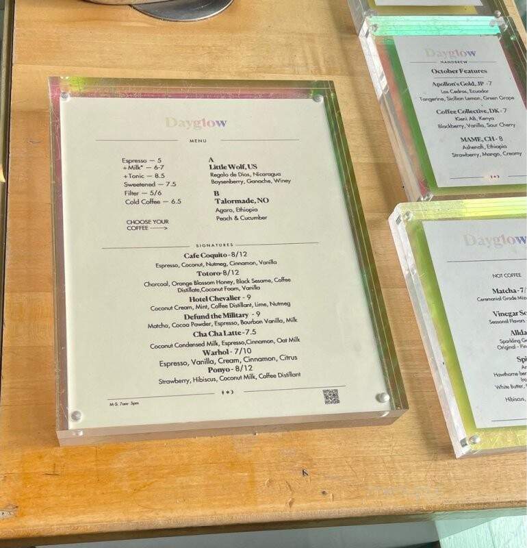 Dayglow - West Hollywood, CA menu_pic