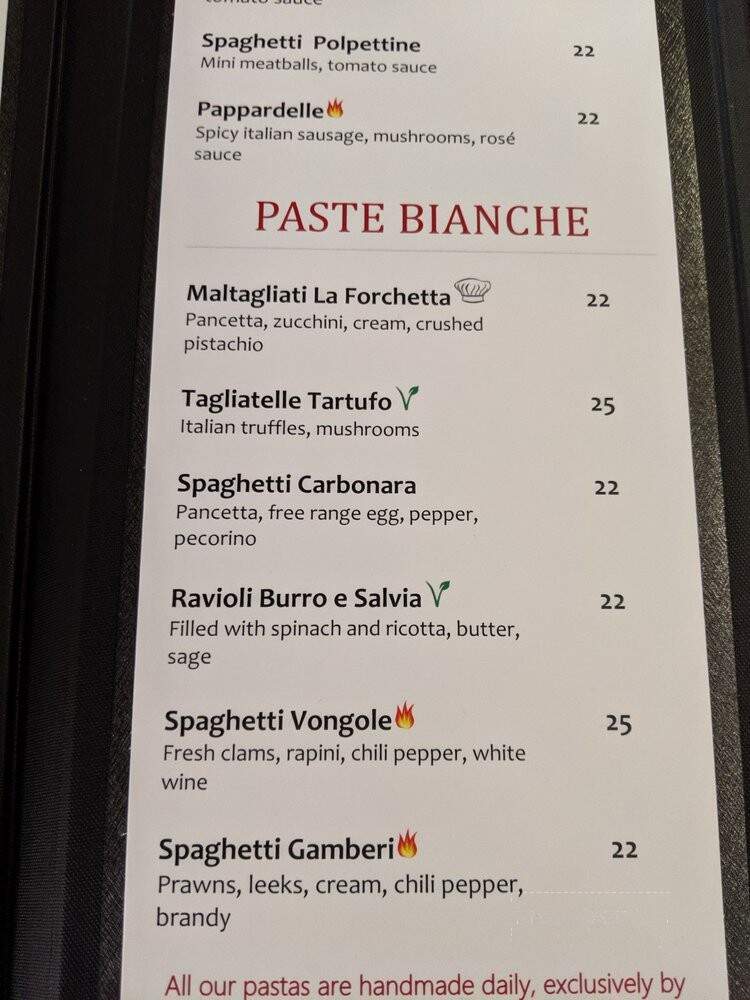 La Forchetta - Burnaby, BC menu_pic