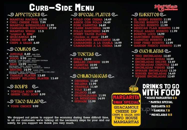 Mamitas Family Mexican Restaurant - Colorado Springs, CO menu_pic