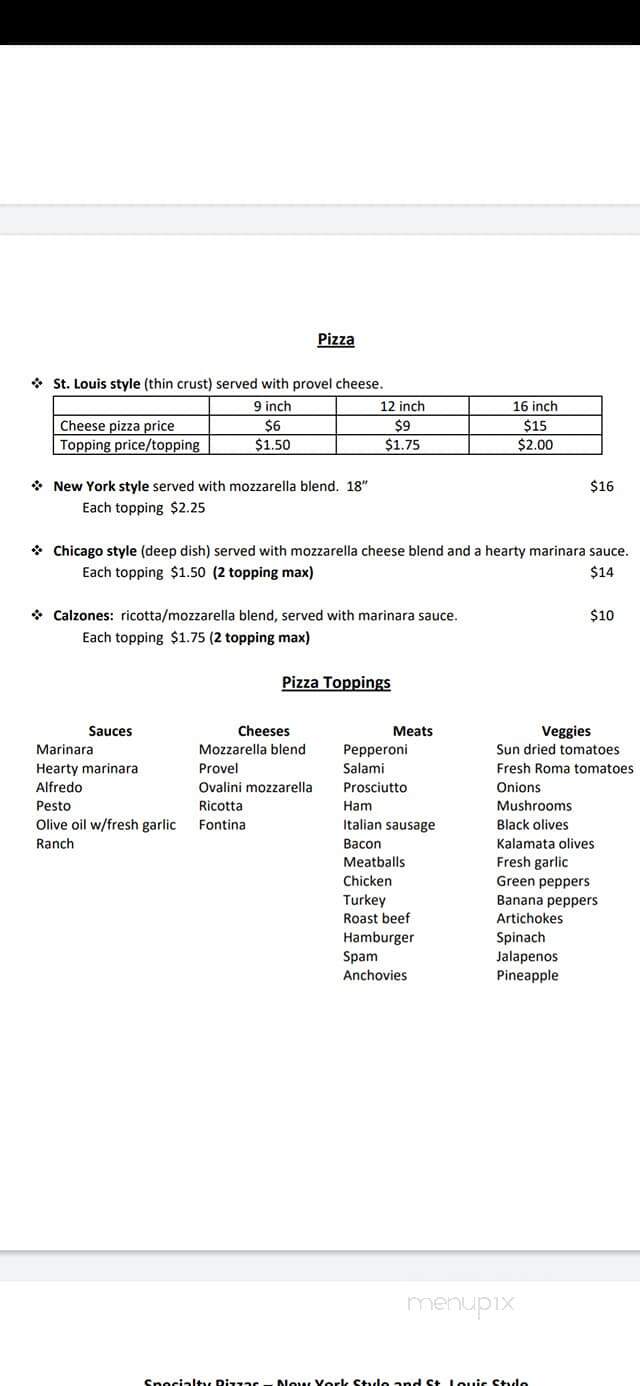 Ohana Pizzeria - Fulton, MO menu_pic