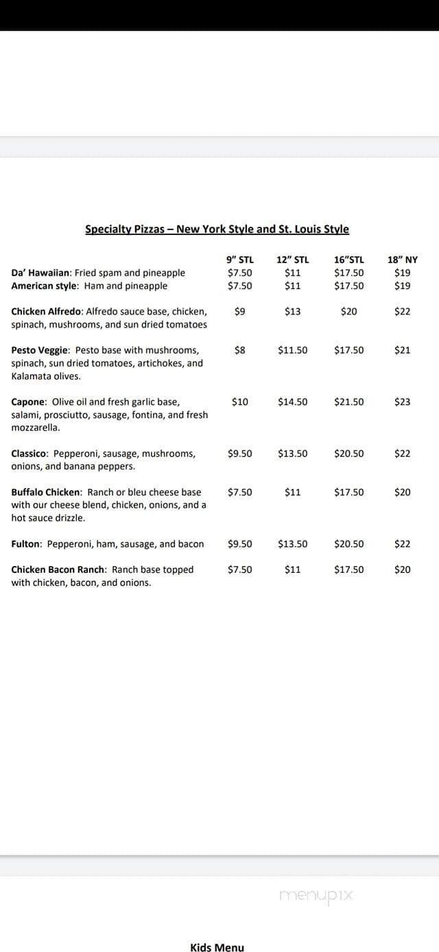 Ohana Pizzeria - Fulton, MO menu_pic