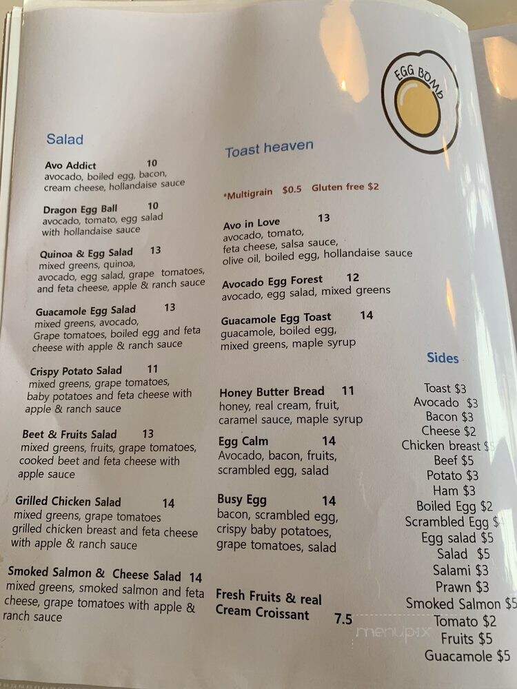 Egg Bomb - Langley, BC menu_pic