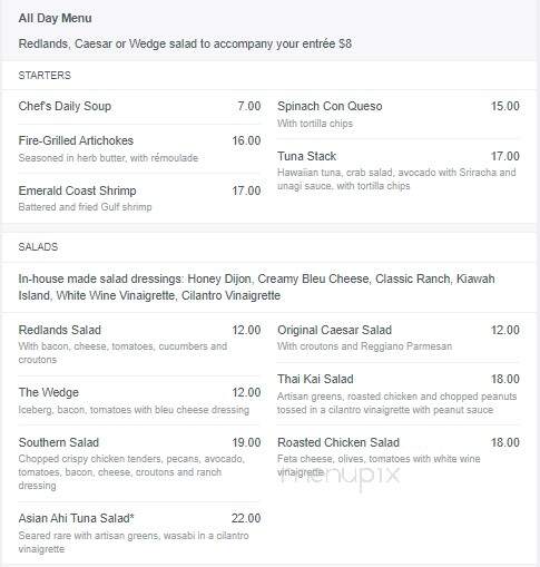 Redlands Grill - San Antonio, TX menu_pic