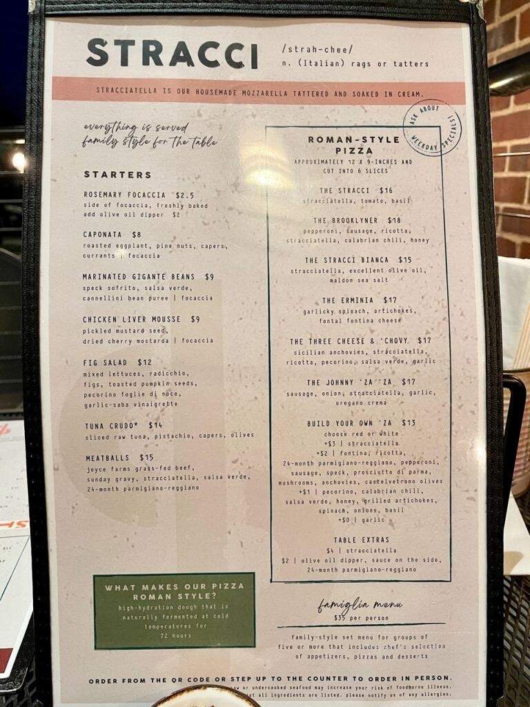Stracci Pizza - Alexandria, VA menu_pic