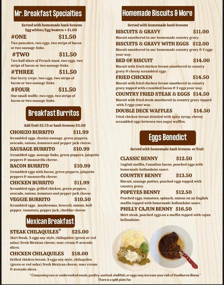 Mr. Breakfast Restaurant - Hoffman Estates, IL menu_pic