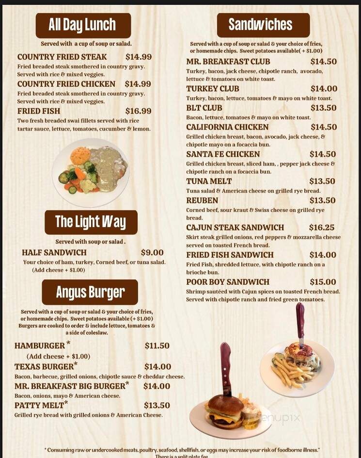 Mr. Breakfast Restaurant - Hoffman Estates, IL menu_pic
