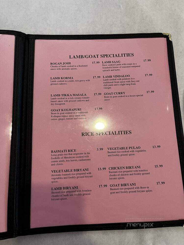 Naan and Dosa - Albuquerque, NM menu_pic