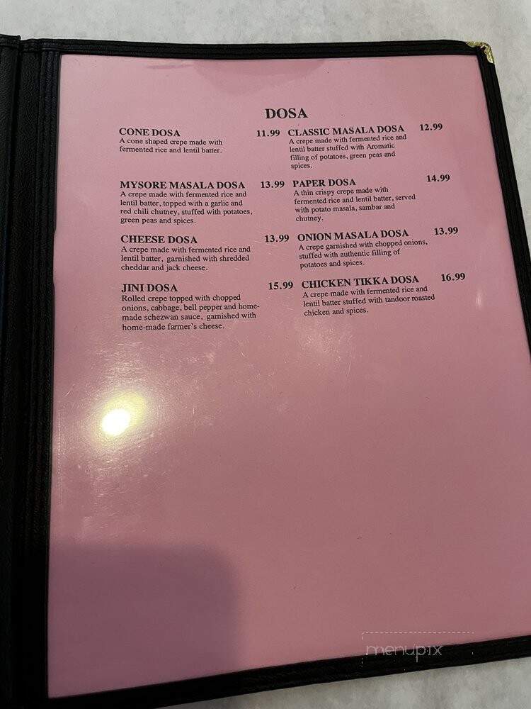 Naan and Dosa - Albuquerque, NM menu_pic