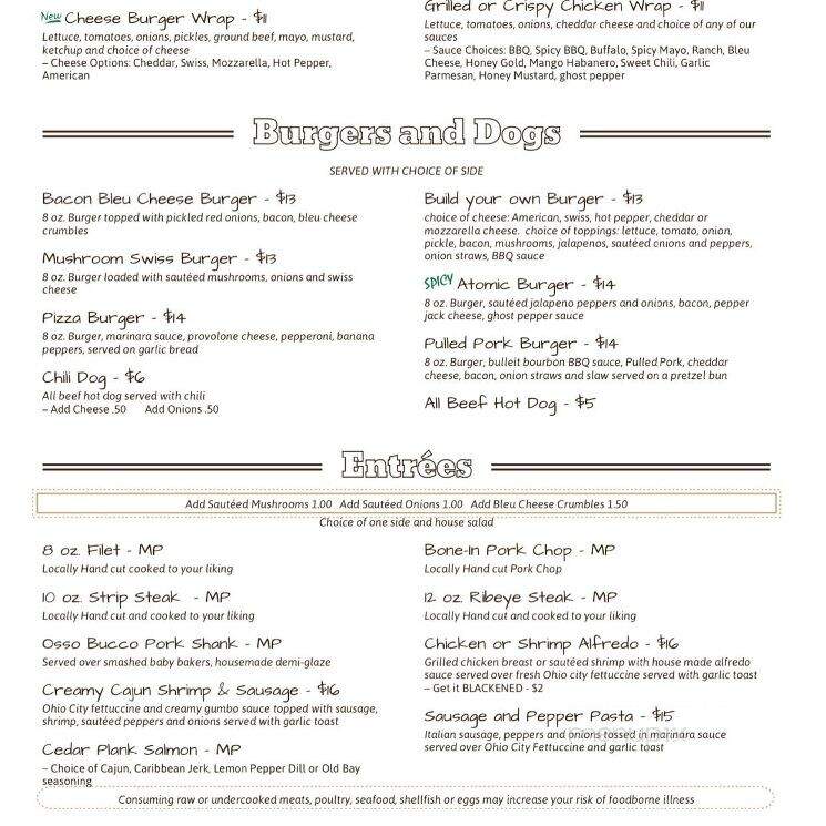 The Nineteenth Hole - Sugarcreek, OH menu_pic