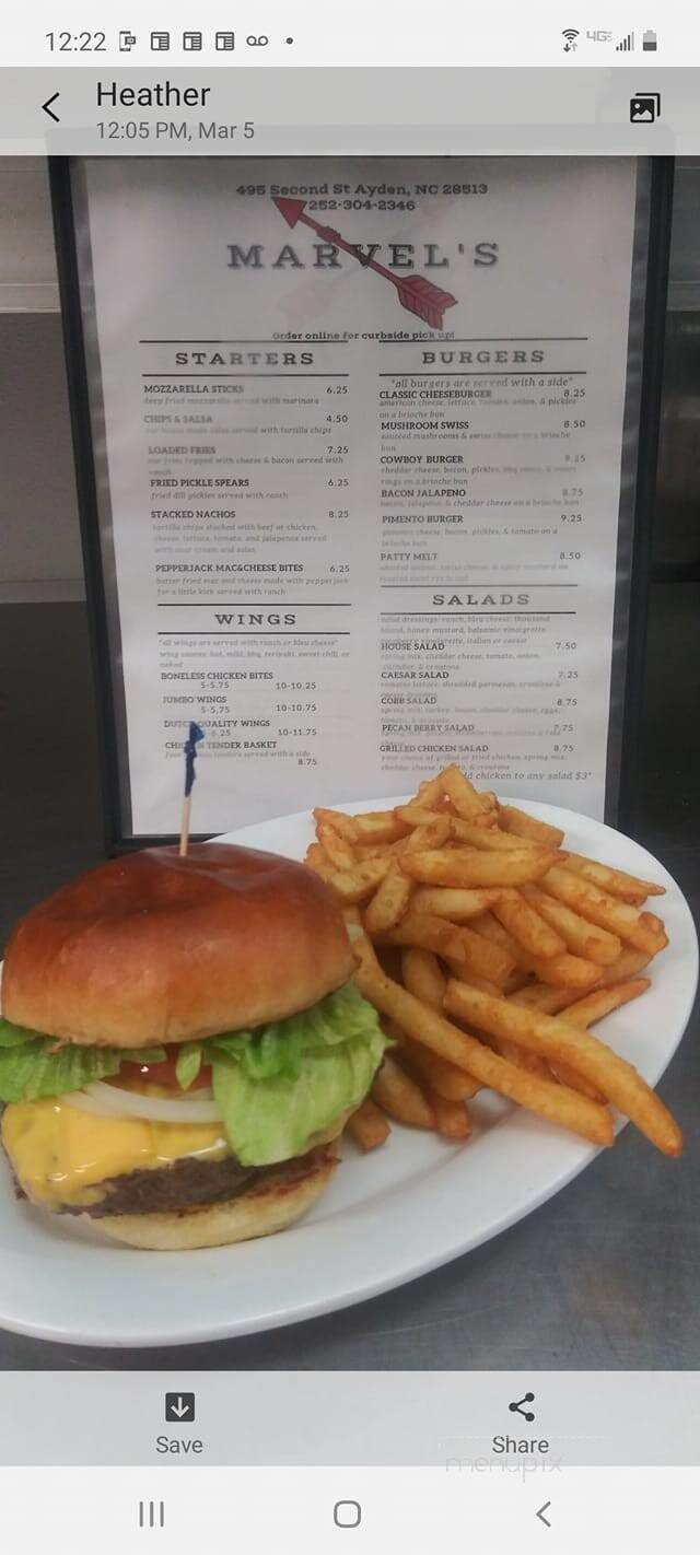 Marvels - Ayden, NC menu_pic