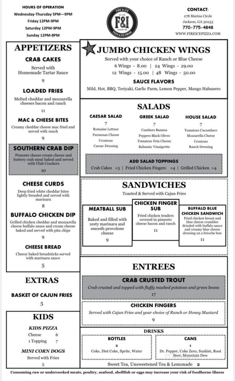 Fire and Ice - Jackson, GA menu_pic