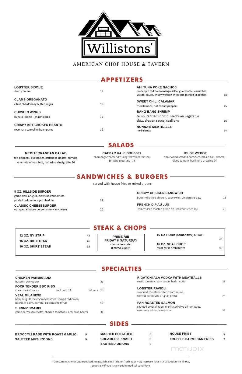 Willistons' - Williston Park, NY menu_pic