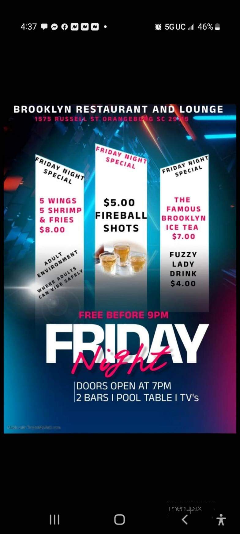 Brooklyn Restaurant and lounge - Orangeburg, SC menu_pic