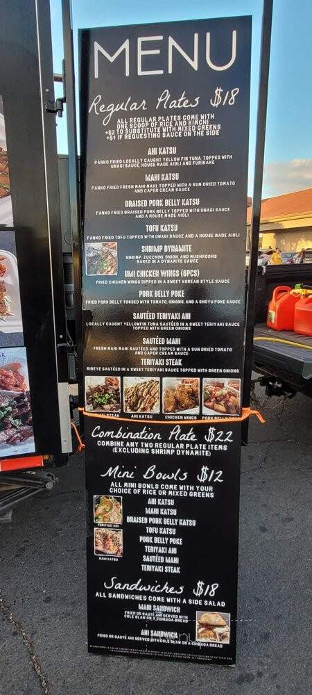 Umi Food Truck - Kahului, HI menu_pic