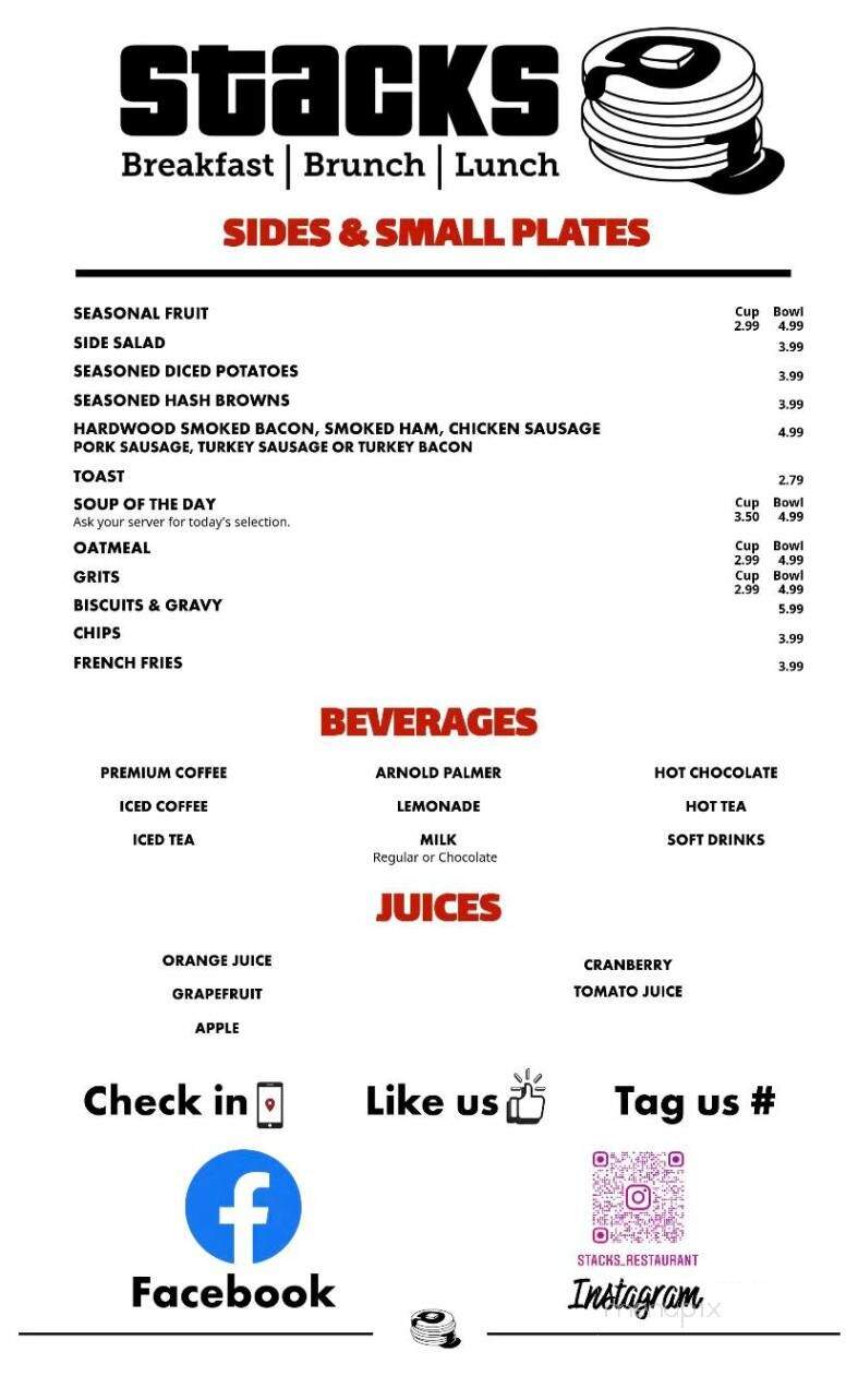 Stacks - Melrose Park, IL menu_pic