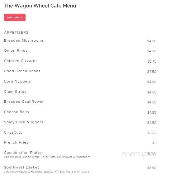 Wagon Wheel Cafe - West Bend, IA menu_pic