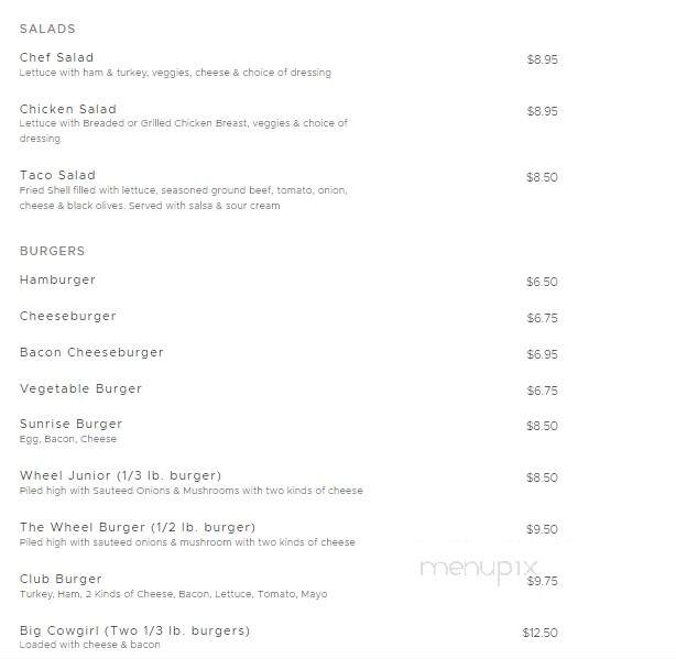 Wagon Wheel Cafe - West Bend, IA menu_pic