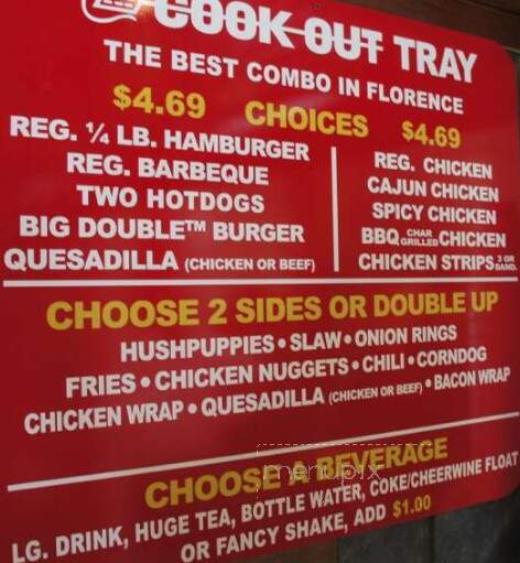 Cook Out - Florence, SC menu_pic