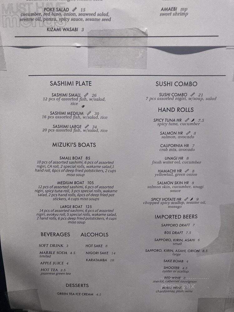 Mizuki Sushi - Citrus Heights, CA menu_pic