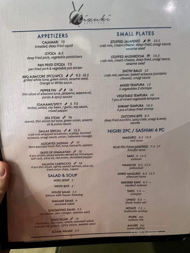 Mizuki Sushi - Citrus Heights, CA menu_pic