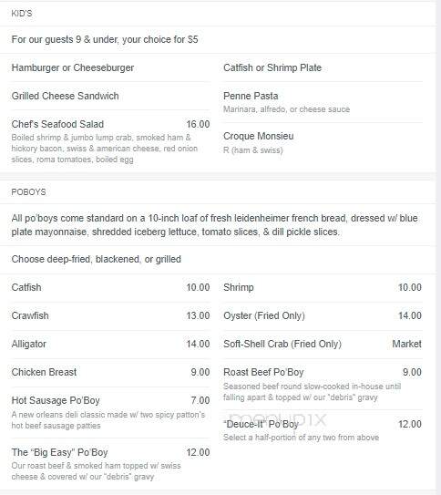 Tommy's Fish House - Prairieville, LA menu_pic