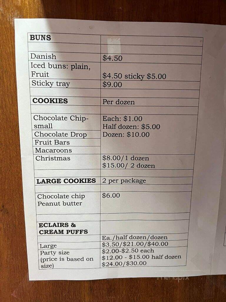 Golls Bakery - Havre de Grace, MD menu_pic