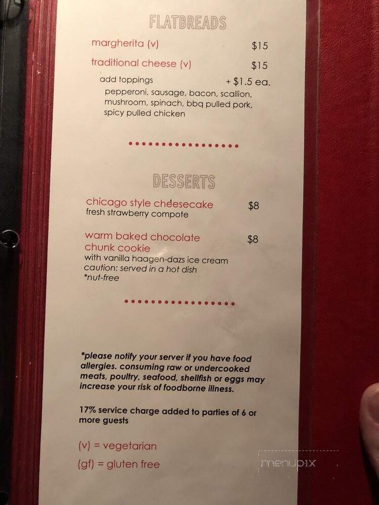 Red Bar - Rosemont, IL menu_pic