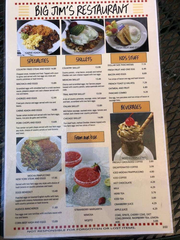 Big Jim's Family Restaurant - Sun Valley, CA menu_pic