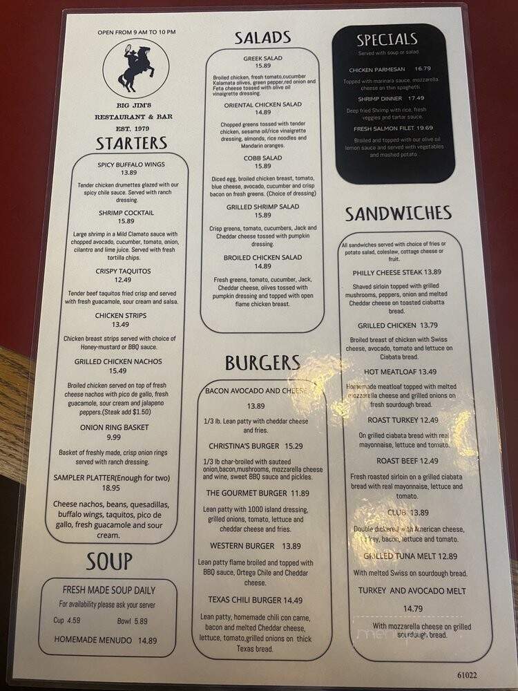 Big Jim's Family Restaurant - Sun Valley, CA menu_pic