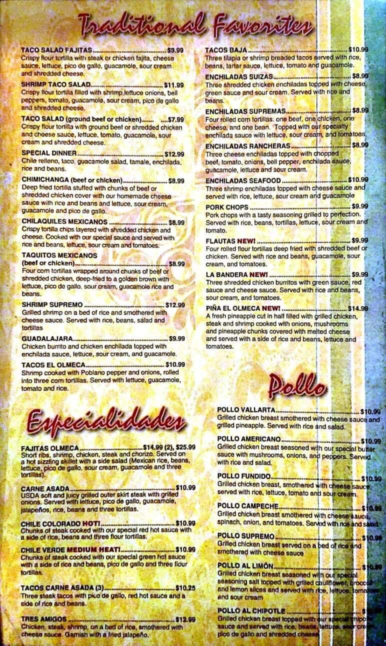 El Olmeca Mexican Restaurant - Ardmore, AL menu_pic