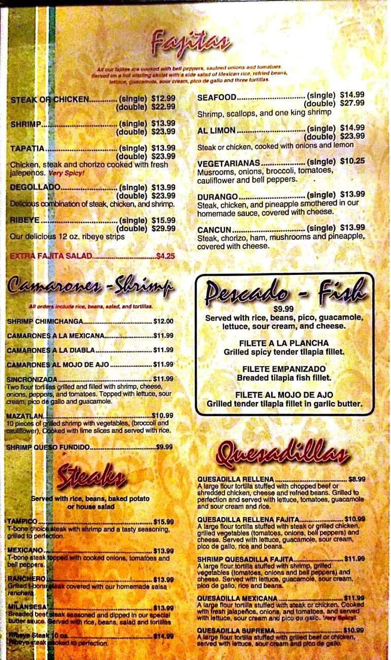 El Olmeca Mexican Restaurant - Ardmore, AL menu_pic