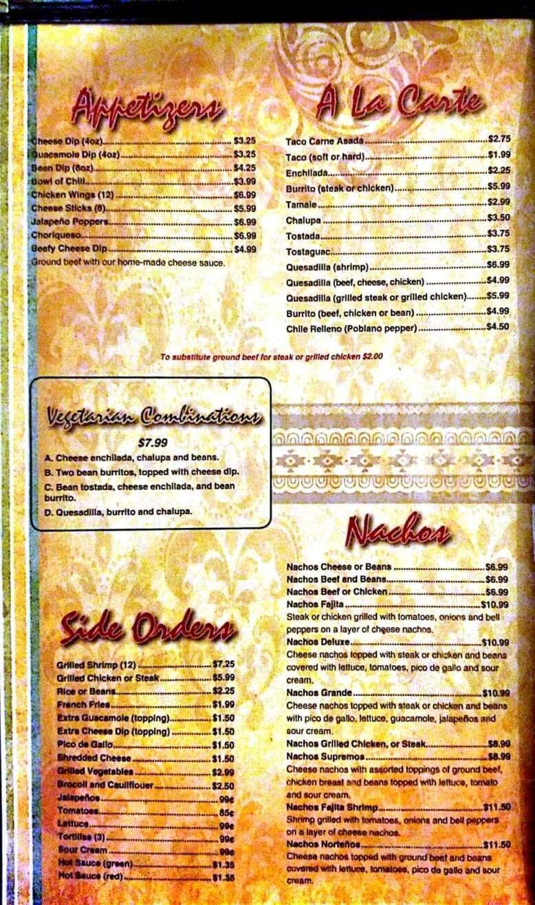 El Olmeca Mexican Restaurant - Ardmore, AL menu_pic