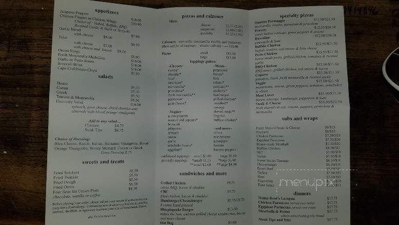 B & B Pizza - Hyannis, MA menu_pic