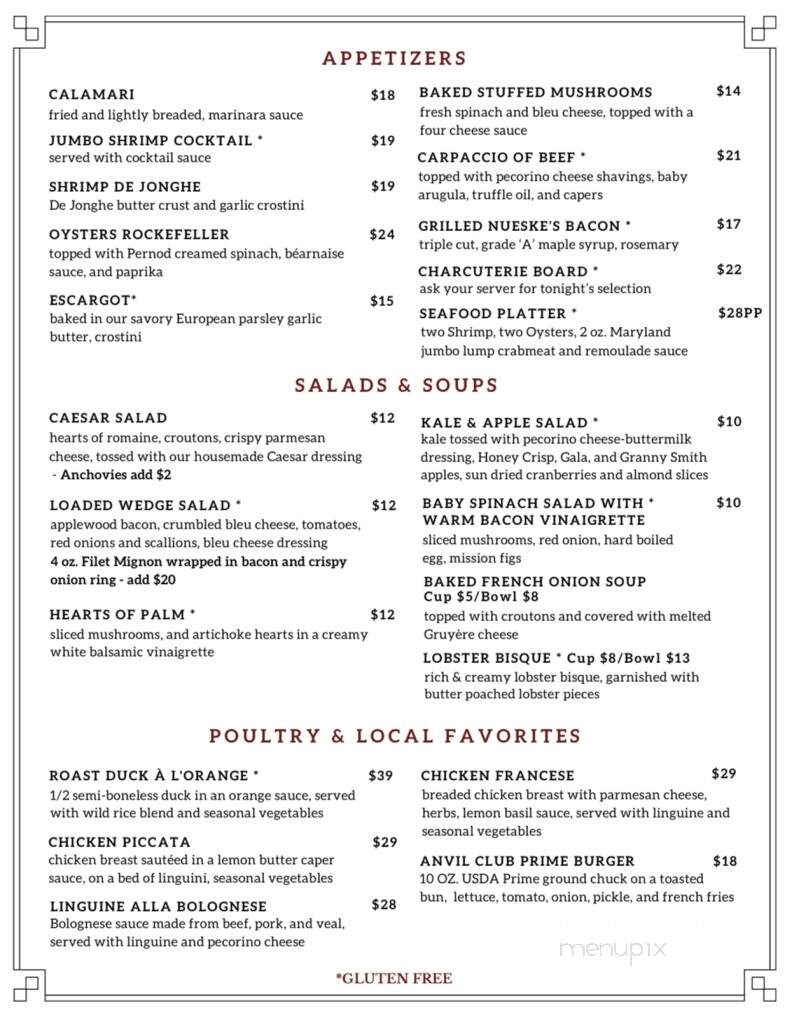 Anvil Club - East Dundee, IL menu_pic