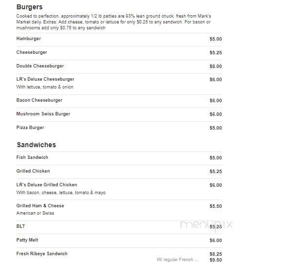 L R's Place - Rio, WI menu_pic