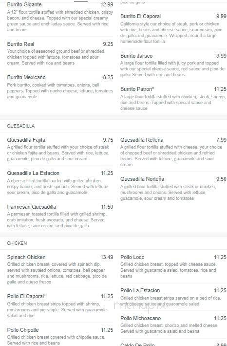 El Caporal - Camdenton, MO menu_pic