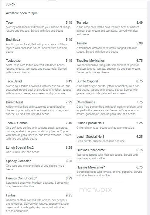 El Caporal - Camdenton, MO menu_pic