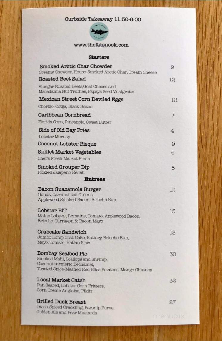 The Fat Snook - Cocoa Beach, FL menu_pic