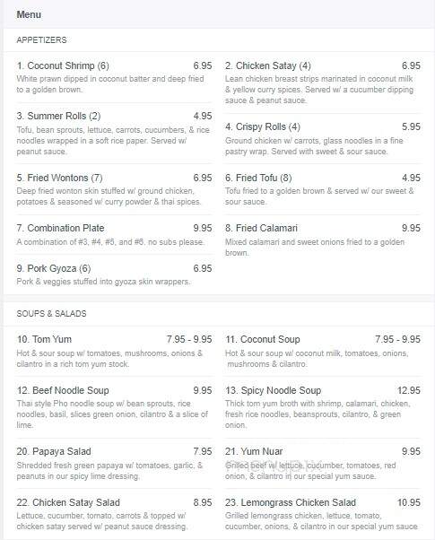 Pac Thai - Forest Grove, OR menu_pic