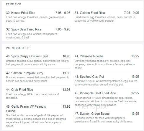 Pac Thai - Forest Grove, OR menu_pic