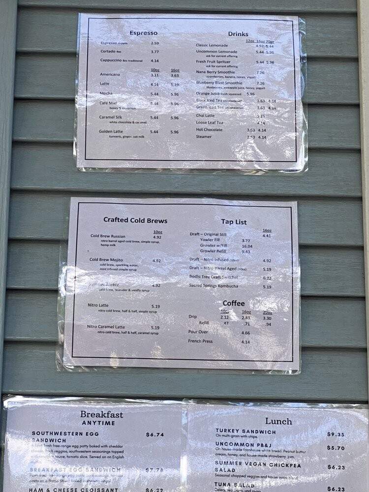 Uncommon Grounds - Saugatuck, MI menu_pic