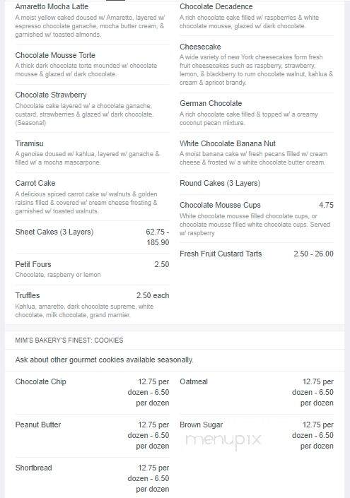 Mim's Bakery - Chico, CA menu_pic