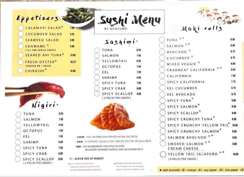 Dsasumo - Casper, WY menu_pic
