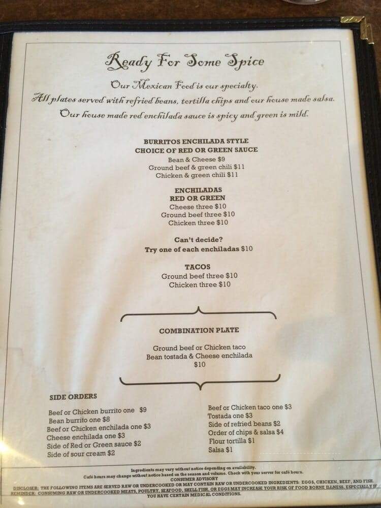 Portal Store & Cafe - Portal, AZ menu_pic